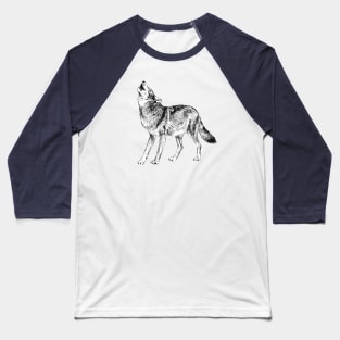 Wolf Print Baseball T-Shirt